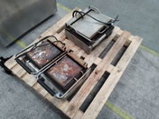 Preowned Buffalo FC385-02 twin ribbed top contact grill 240v with preowned Waring contact grill 240v