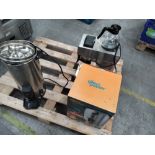 One preowned Giles and Posner heated mulled wine urn, 7Ltr, 1x Buffalo HF150 water boiler, 10Ltr an