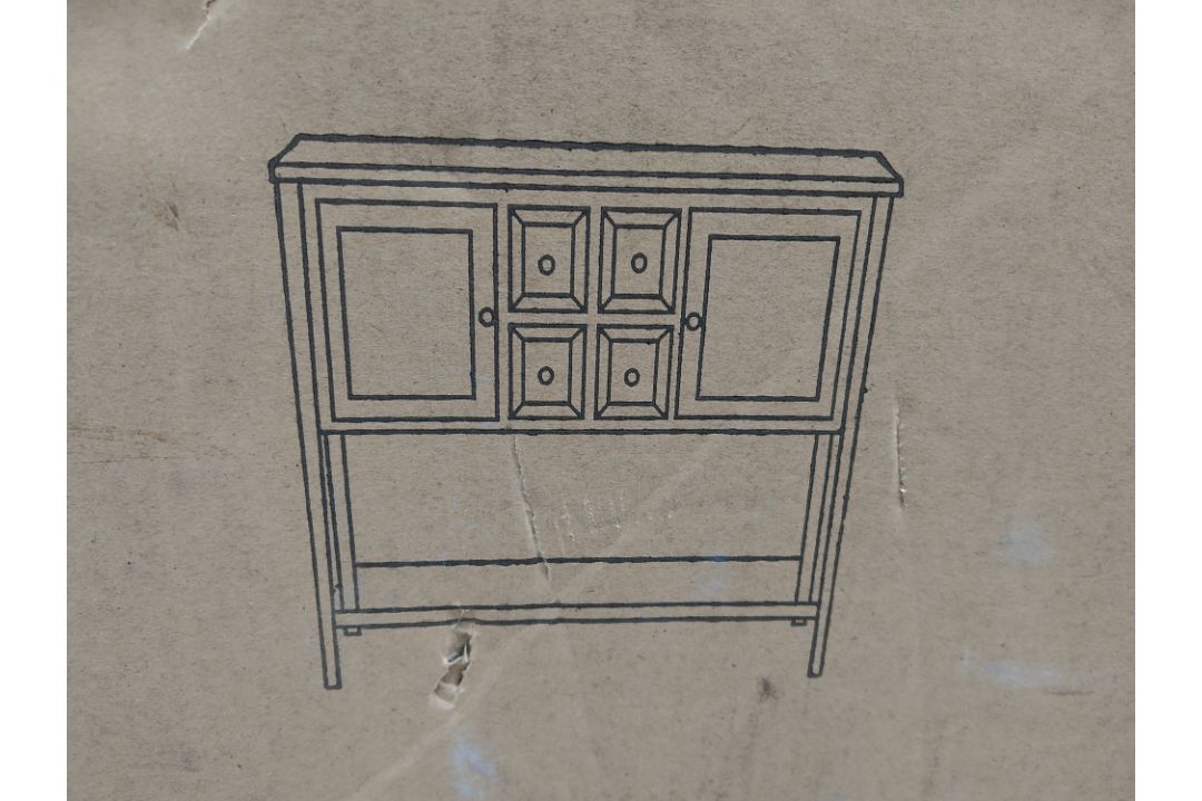 As new Safavieh EUH6517A elm wood gazebo sideboard in medium oak finish. 116 x 38 x 86.4 cm. Boxed. - Image 2 of 3