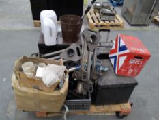 One pallet of mixed industrial and commercial items. Pallet not included.