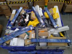 Ten crates of assorted goods including commercial, industrial, homeware and related (over 18s only)