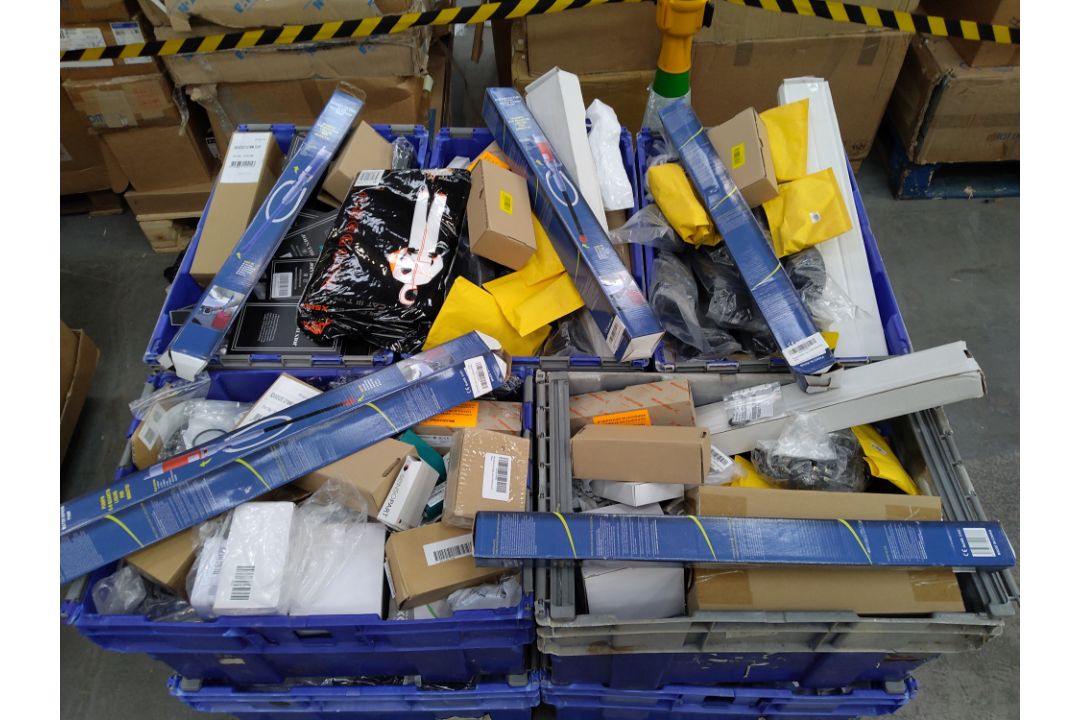 Ten crates of assorted goods including commercial, industrial, homeware and related (over 18s only) - Image 1 of 2