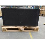 As new JBL SRX828SP 18" dual self-powered subwoofer system. Dimensions (H x W x D) 574 x 1205 x 681