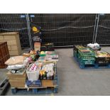 Three pallets of assorted food, soft drinks and non-dairy milk items, with various expiry dates, inc