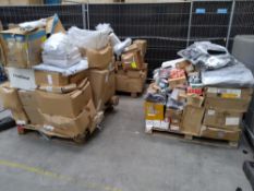 Three pallets of mixed industrial and commercial items.