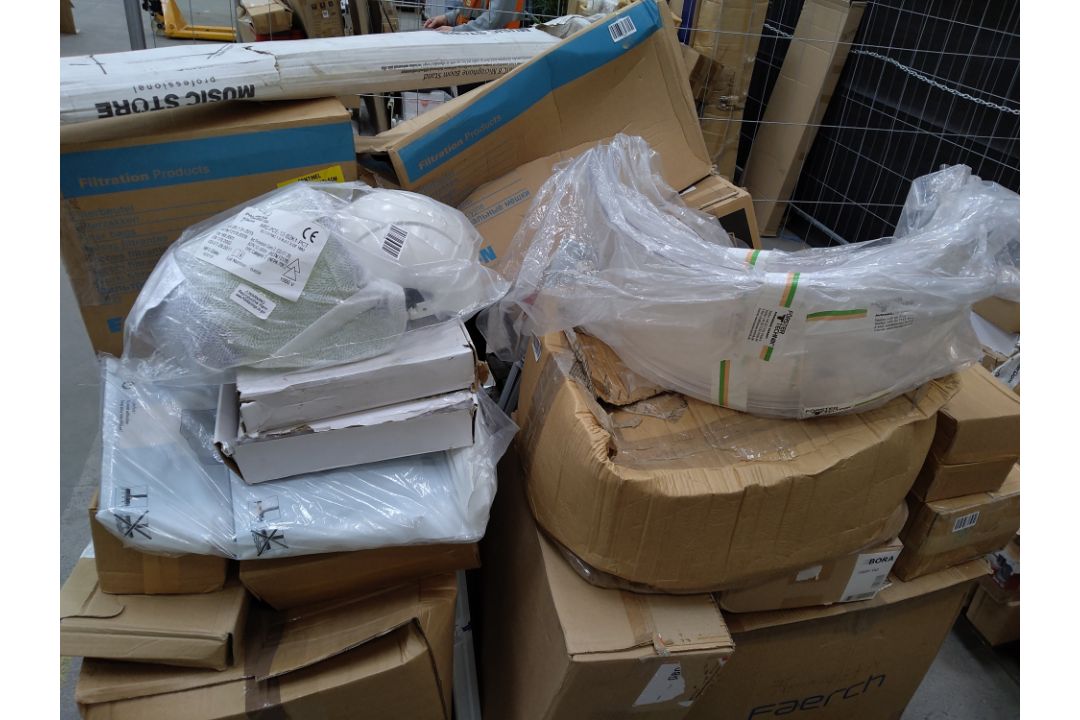 Three pallets of mixed industrial and commercial items. - Image 2 of 6