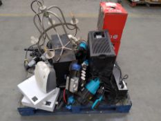 One pallet of mixed industrial and commercial items. Pallet not included.