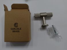 Two-hundred as new Carlisle Brass knurled nickel T-bar knobs. FTD701SN, projection: 40mm, rose diame