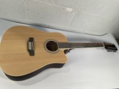 A pre-owned Gear4Music DN-212NT Dreadnought 12 String Electro Acoustic Guitar, Natural.