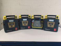 Four Pre-owned Cardiac Science Powerheart G3 Elite AED Defibrillators units, No batteries included,