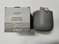 Thirteen boxes of as new illustrate Hanging Plant Pots, pebble grey. *12 pots per box.