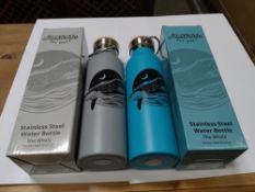 Approx. two-hundred and sixty-five as new Illustrate boxed 600ml stainless steel water bottles with