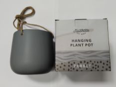 Thirteen boxes of as new illustrate Hanging Plant Pots, pebble grey. *12 pots per box.