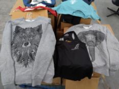 Eight boxes of as new assorted Illustrate clothing in various sizes, colours and designs.