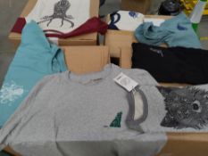 Eight boxes of as new assorted Illustrate clothing in various sizes, colours and designs.