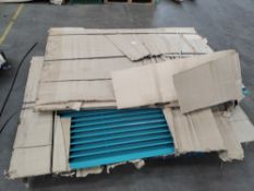 Two large louvres weather vents, turquoise, both 1800mm x 1200mm, (DJ.8181/2).