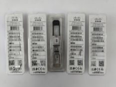 Five as new Cisco CVR-QSFP-SFP10G Adapter Module, (882658558696). *Some damage to packaging.