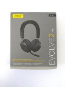 As new Jabra Evolve2 75 USB-C Headset in Black (EAN: 5706991024340 UPC: 706487021476 S/N: 0007825013