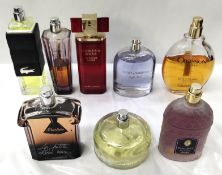 Thirty perfumes/testers and related to include Guerlain, Dolice & Gabbana, Lacoste, Burberry and mor