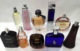 Thirty perfumes/testers and related to include Guerlain, Paco Rabanne, Versace, Micheal Kors and mor