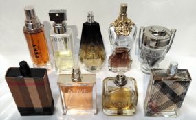Thirty perfumes/testers and related to include Burberry, Armani, Givenchy, Boss and more! (please no