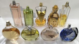 Thirty perfumes/testers and related to include Lancome, Mugler, Jimmy Choo, Jean Paul Gaultier and m