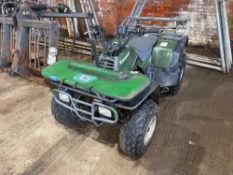 2006 Kawasaki KLF300 2wd quad bike with tow bar on 22x9.00-10 front and 24x11.00-10 rear wheels and