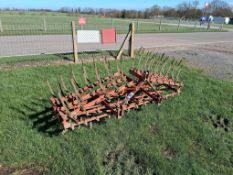 Aldersley 4m manual folding springtine cultivator with rear depth wheels, linkage mounted