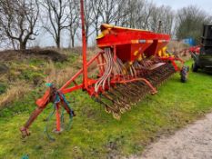 Accord Ferranti Pneumatic DL tandem 5.8m drill with end tow kit and bout markers, linkage mounted. S