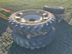 Set 270/95R48 rear and 270/95R32 front row crop wheels and tyres