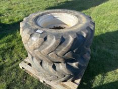 Pair 460/70R24 front wheels and tyres