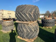 Pair 66x43.00-25 TerraTyres with Massey Ferguson Centers