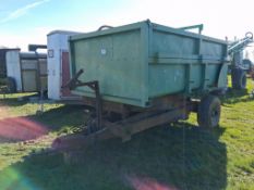 Hi-tip single axle trailer with rear twin grain chute on Avon 12.5/80-15 wheels and tyres