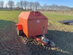 1000l fuel bowser, 50l per minute electric pump, trailed