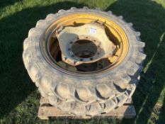 Pair 230/95R32 row crop wheels and tyres