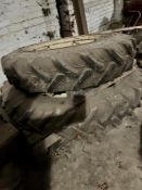 Set 270/95R48 rear and 270/95R32 front row crop wheels and tyres