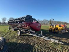 2020 Case 3050 35ft varifeed header with Cochet 4 wheel header trailer and 2No side knives. Serial N