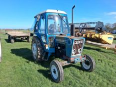 1979 Ford 4600 2wd diesel tractor with PUH on 12.4R36 wheels and tyres. Reg No: CJL 429V (No V5). Ho