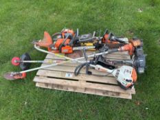 Quantity petrol strimmers and saws. Spares or repairs.   NB: Manual in office