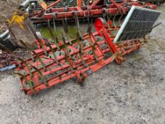 Aldersley 4m manual folding springtine cultivator with rear depth wheels, linkage mounted