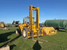 1991 Sanderson Plantman 504 5t masted forklift with pallet tines. Hours: 4,652