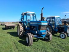 1980 Ford 8100 2wd diesel tractor on 16.9R38 wheels and tyres. Reg No: MAL 749W. Hours: 11,267