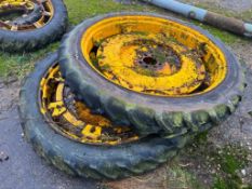 Pair Taurus 230/95R48 row crop wheels and tyres, 8 stud