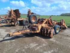 1984 Simba MK3 Mono 3m, front discs with 4 deep subsoiler legs to rear packer, fixed and trailed. Se
