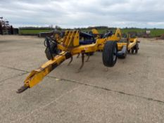 TWB 3m 7 leg ripper with shakerator legs and rear packer, trailed