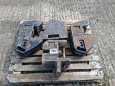 Case front weight block and 6No case wafer weights and 2No miscellaneous wafer weights. NB: No VAT