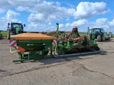 2012 Amazone 4m folding power harrow drill, wedge ring roller, disc coulters, following harrow, fron