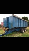 Twin axle 16t grain trailer with air and hydraulic brakes on 385/65R22.5 wheels and tyres