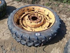 Pair Taurus 230/95R48 row crop wheels and tyres, 8 stud