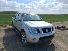 2012 Nissan Navara, silver. Reg No: SP12 FPT. Mileage: Unknown. Non-runner. NB: No VAT
